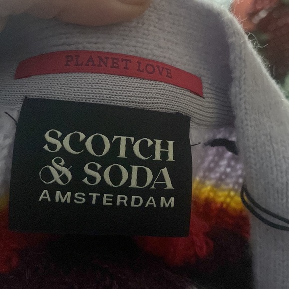 NWT Scotch & Soda V-Neck Knitted Striped Purple Cardigan‎ Sweater, Size: X-Small - Picture 9 of 13